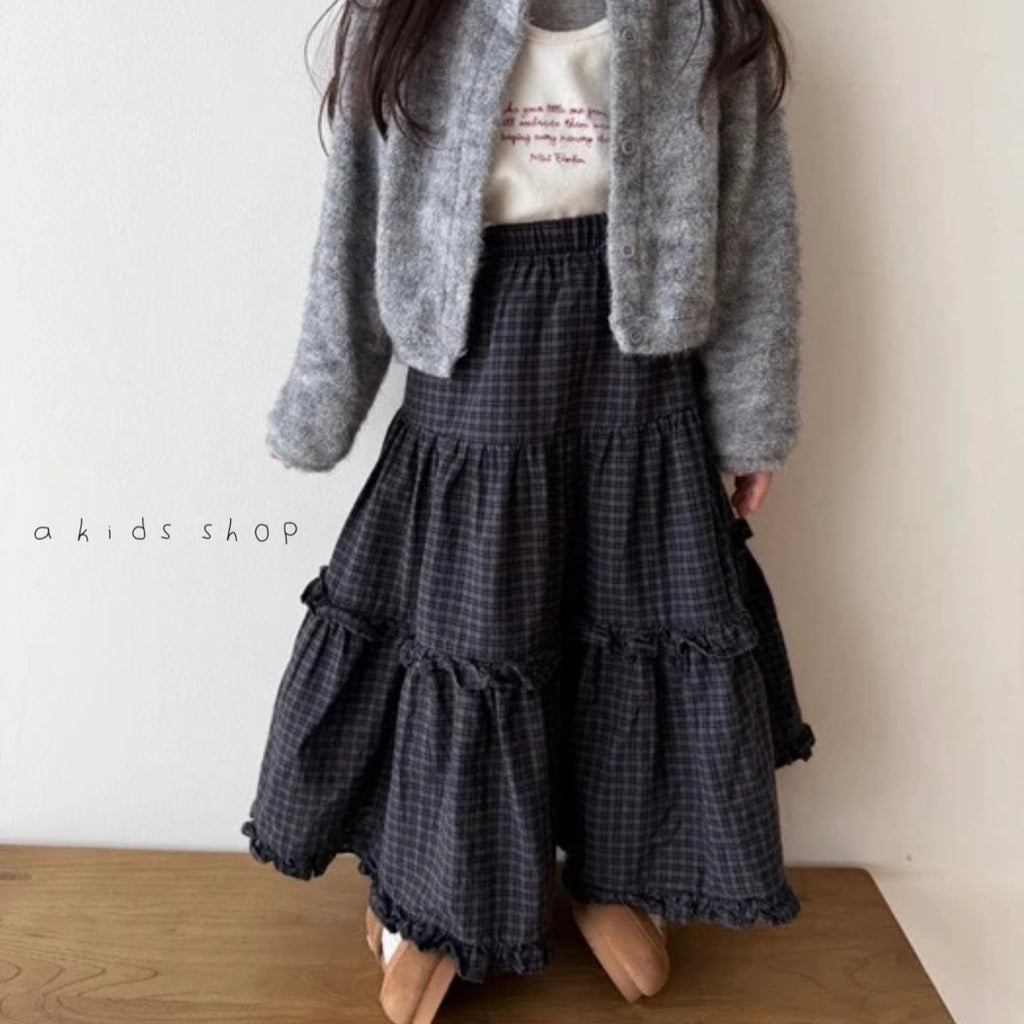 the gingham tiered maxi skirt